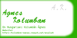 agnes kolumban business card