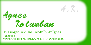 agnes kolumban business card